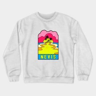 Nevis Groovy Sunset 70's Hippie Hippy Vintage Saint Kitts Crewneck Sweatshirt